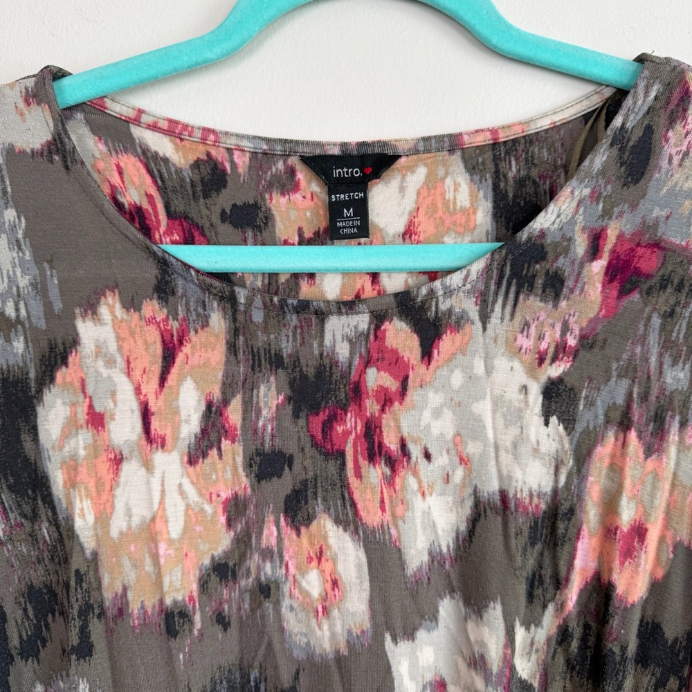 Intro. Multicolor Floral Long Sleeve Top Medium - Picture 3 of 6